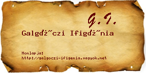 Galgóczi Ifigénia névjegykártya